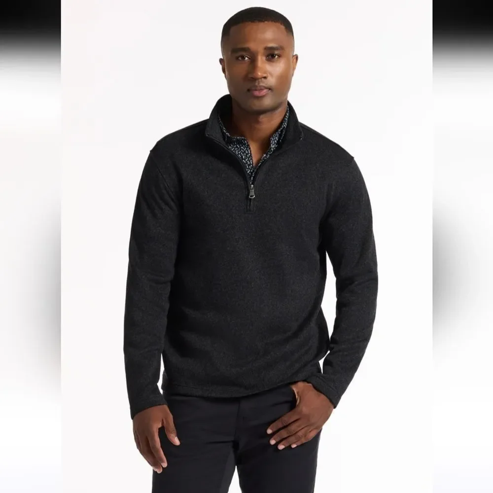 Robert Graham Kenwood Long Sleeve Quarter Zip Sweater Black Size M